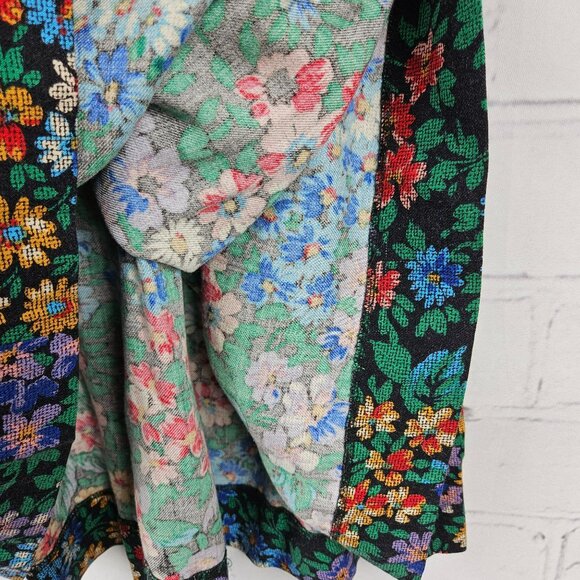 Rafaella Floral Maxi Skirt Pleated Womens 8 Rayon Wool Blend Button Multicolor - Picture 5 of 12